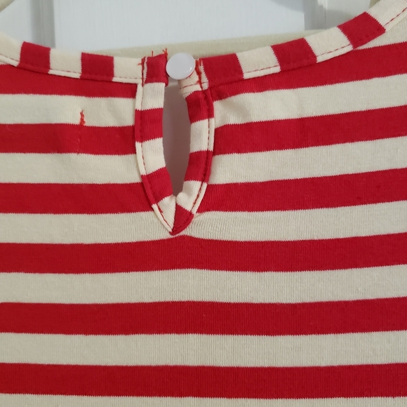 Only Little Once Girls Holiday Dress SZ 10 Tulle Sequins Striped Red Ivory Gold - Picture 9 of 11